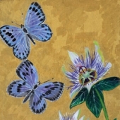 Large Blue and Passion Flower
