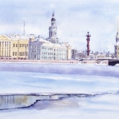 The Frozen Neva - St Petersbourg